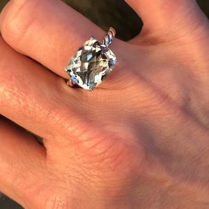 David Yurman Natural White Topas SS Ring 6